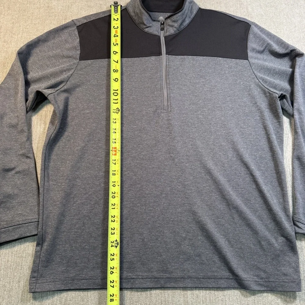 Adidas Golf Men's Size Large Gray Black Quarter Zip Pullover Long Sleeve Jacket